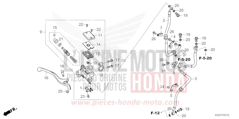 HAUPTBREMSZYLINDER, VORNE ZYLINDER (MSX GROM A) von MSX GROM A FORCE SILVER METALLIC (NH411) von 2021